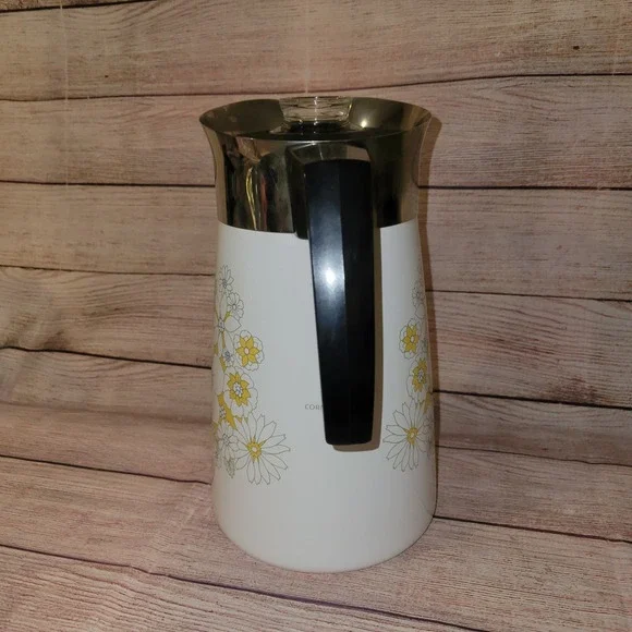 Corning Ware Meadow 9 Cup Stovetop Percolator Coffee Pot Floral Bouquet Vintage - Picture 2 of 9